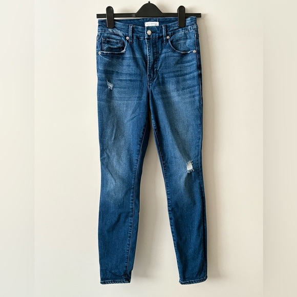 Good American Good Waist Distressed Skinny Jeans – Size 6/28 - Picture 1 of 4